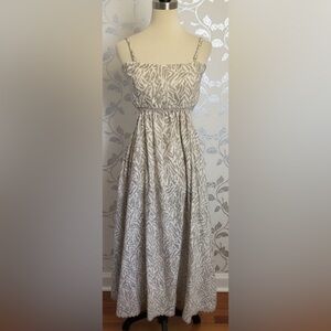 Rachel Parcell Sleeveless Printed Midi Dress in Taupe and White Size 10